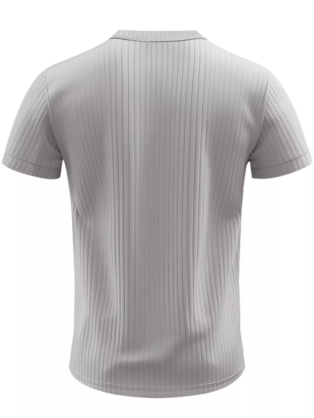 Men's Full Size Ribbed Button-Down Casual T-Shirt Plus Size
