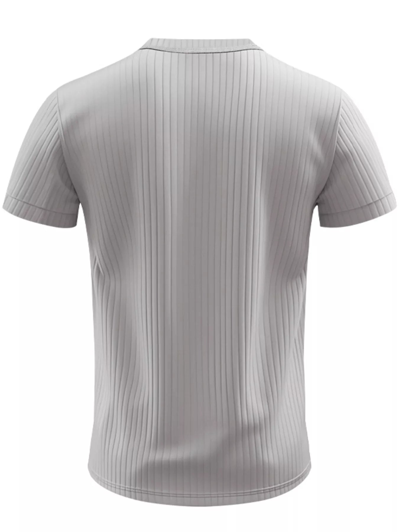 Men's Full Size Ribbed Button-Down Casual T-Shirt Plus Size