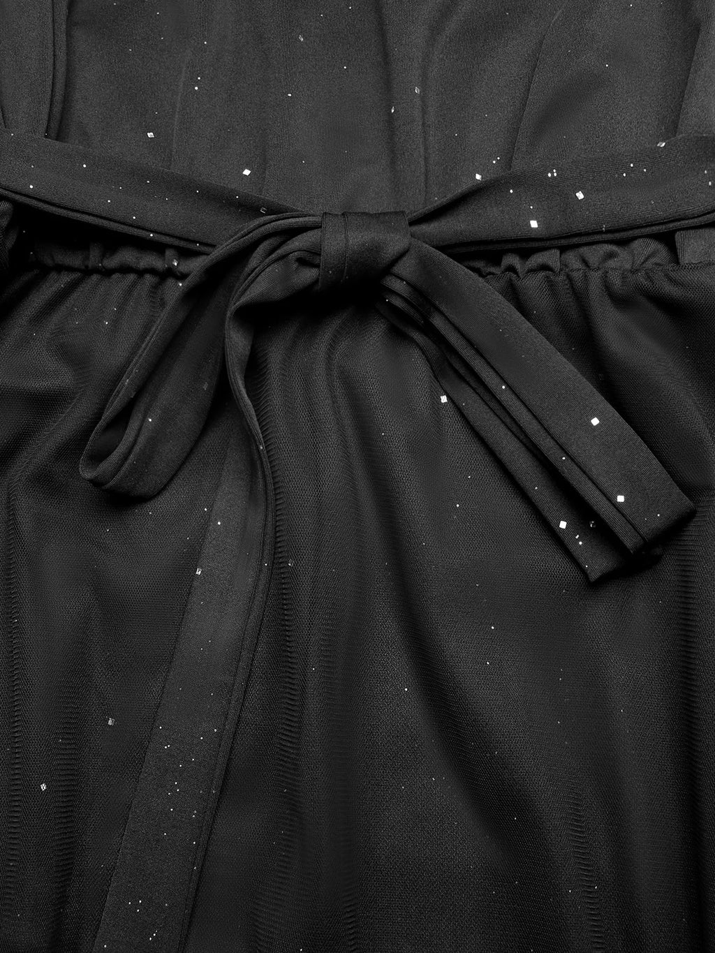 Glitter Sleeveless Tulle Midi Dress