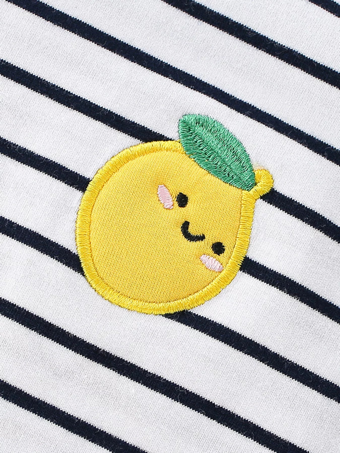 Children's Lemon Striped Ruffle Sleeve T-Shirt