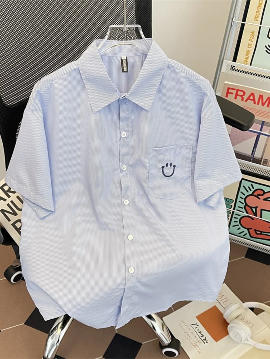 Men's Plus Size Button Up Short Sleeve Shirt