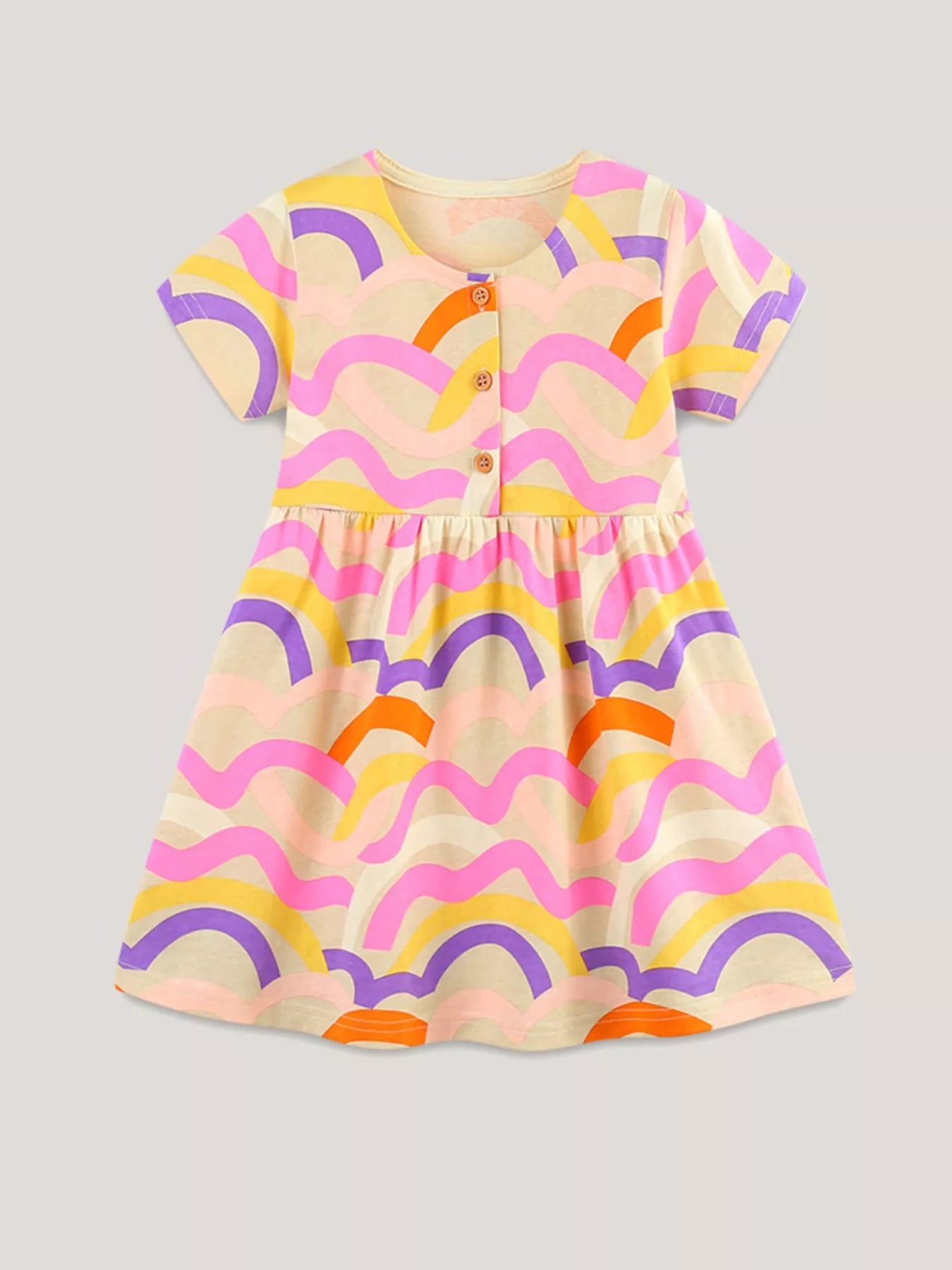 Children's Printed Button Front Dress
