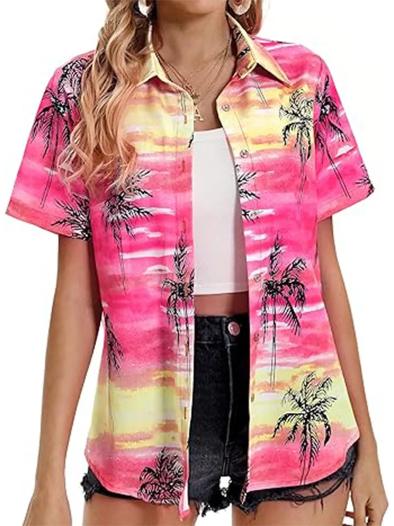 Plant Print Short Sleeve Shirt