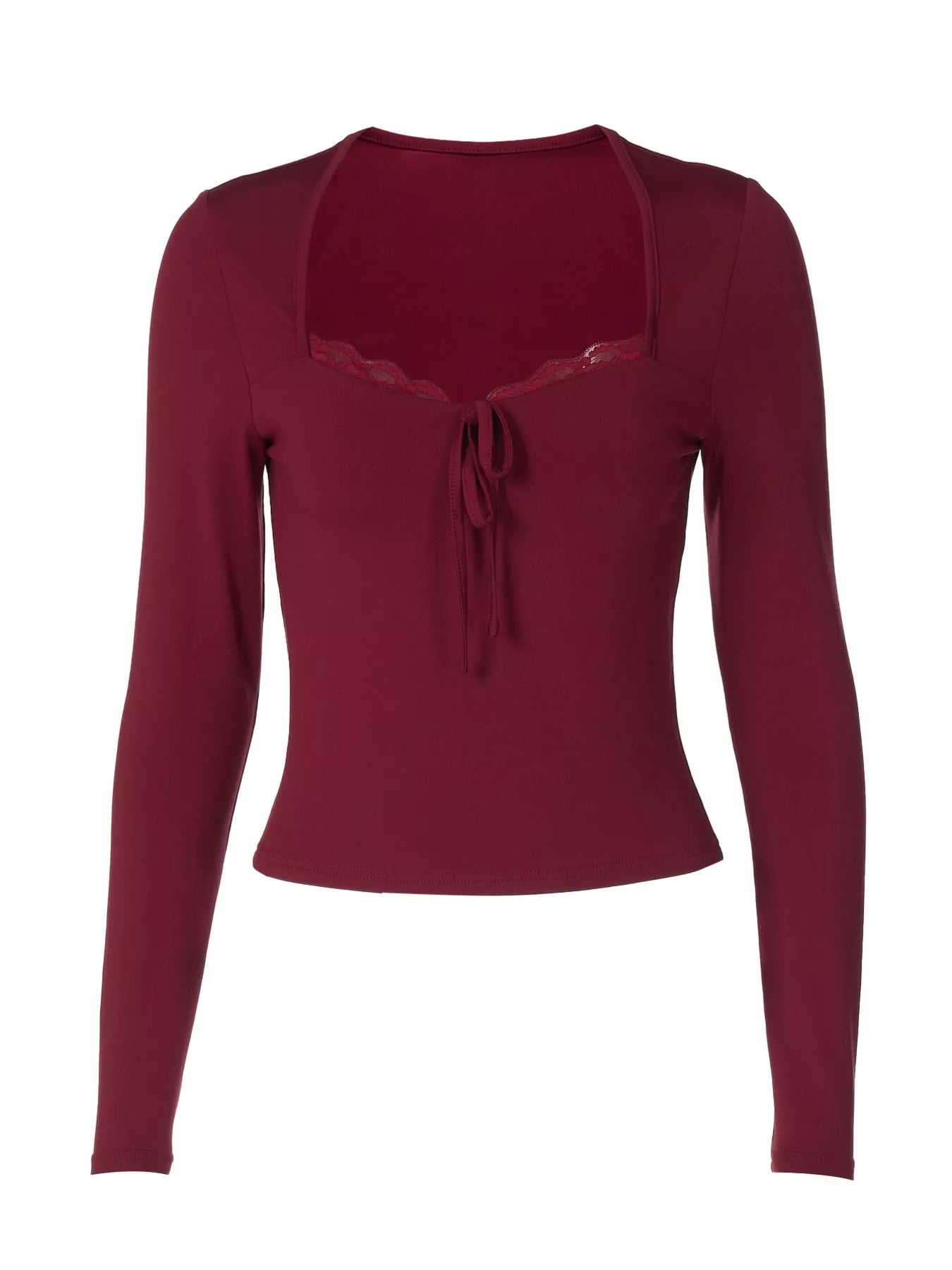Lace Trim Long Sleeve T-Shirt