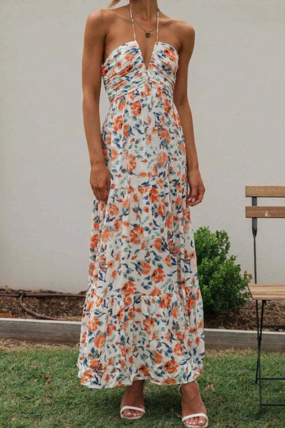 Printed Halter Neck Cami Dress