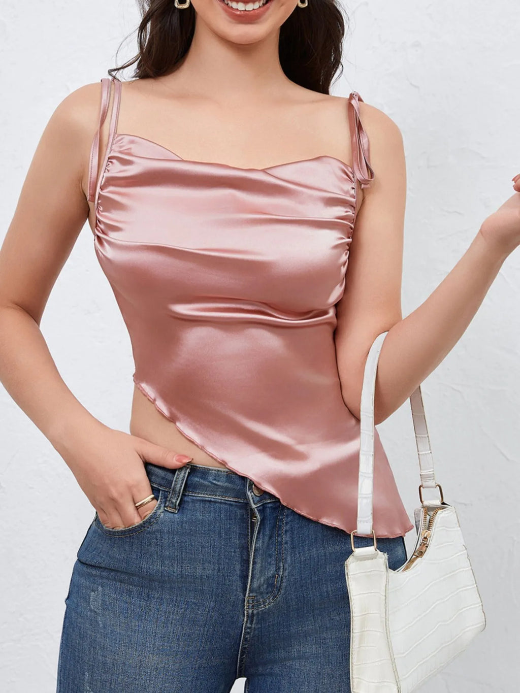 Asymmetrical Tie Shoulder Cami