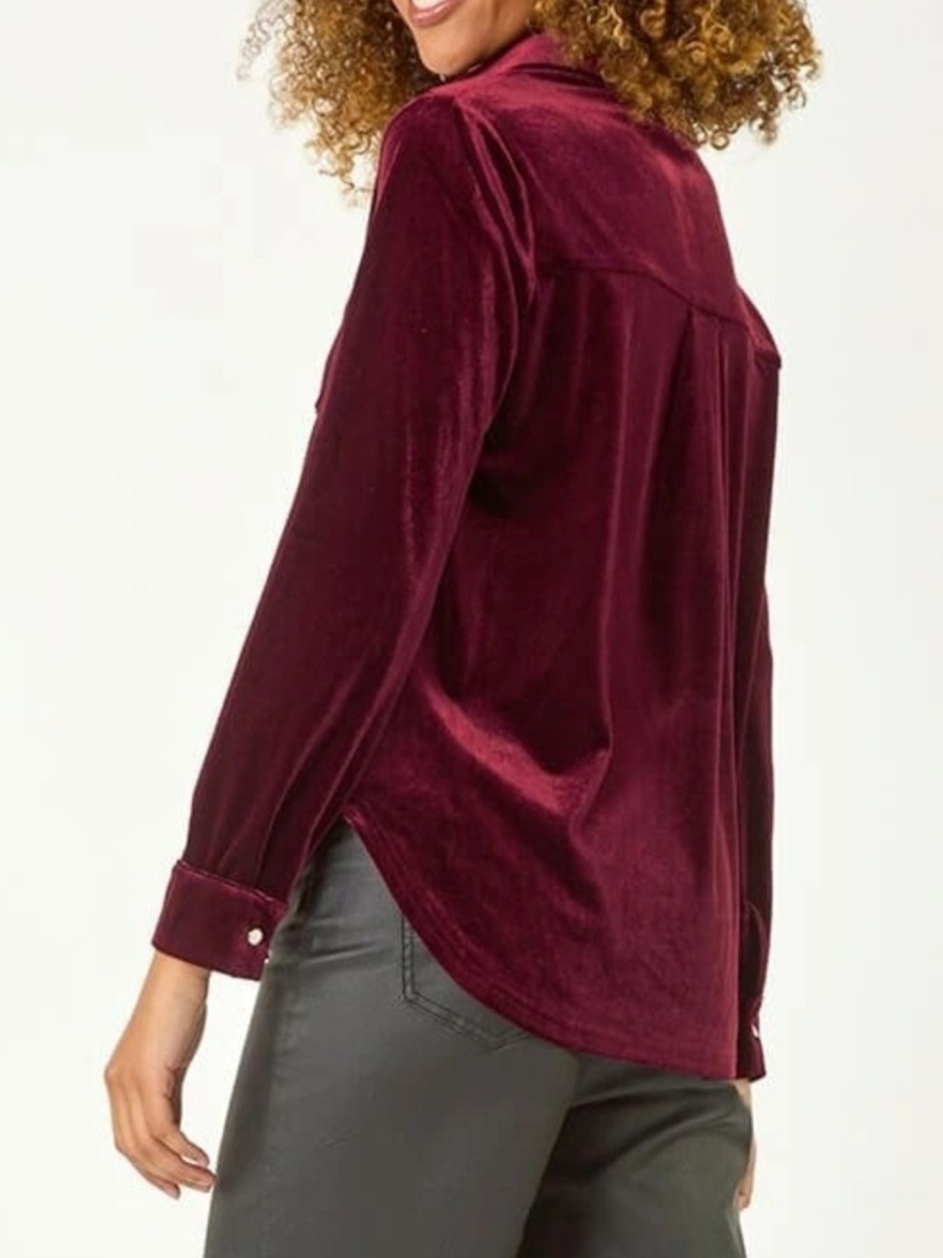 Velvet Long Sleeve Blouse