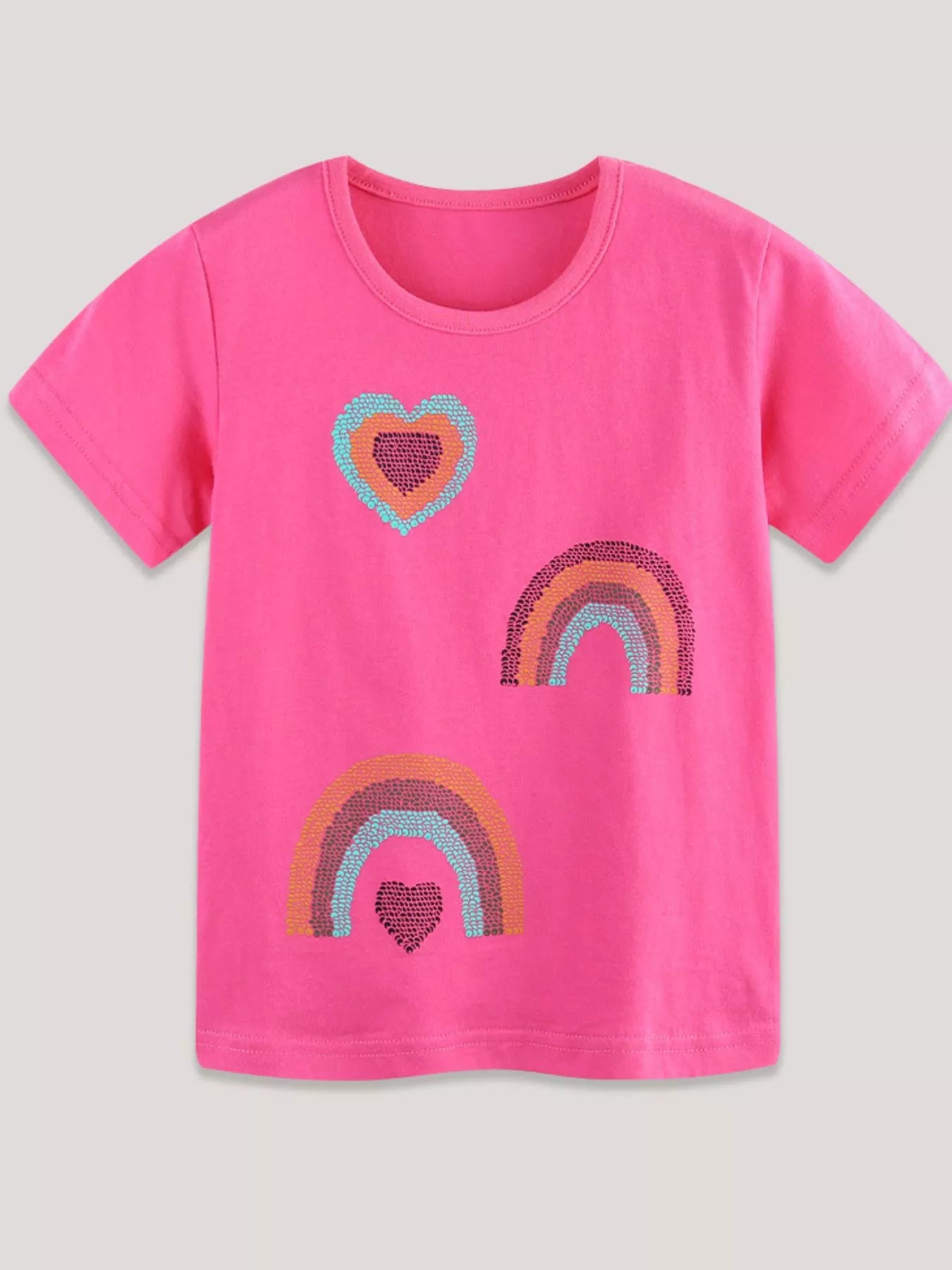 Children's Heart & Rainbow Round Neck Tee