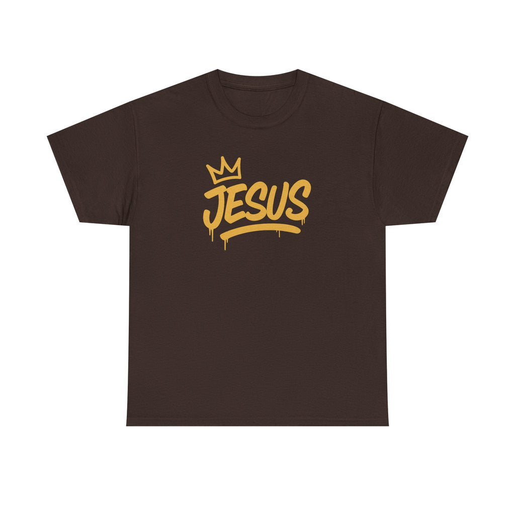 Jesus Crown Tee — Gold Script Inspirational T-Shirt