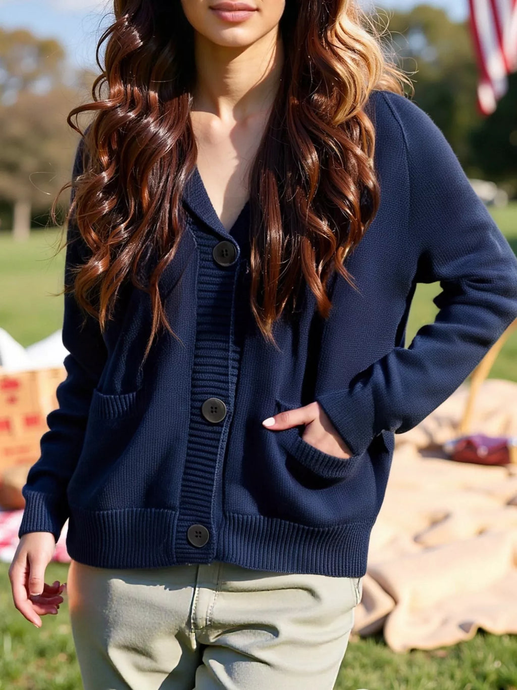 US Flag Button Up Cardigan