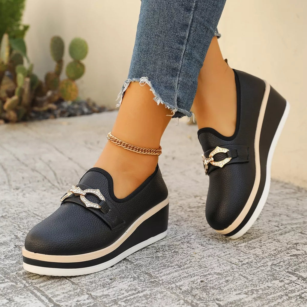 Leopard Print Wedge Loafers
