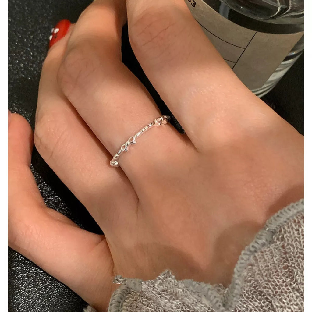 925 Sterling Silver Bow Open Ring