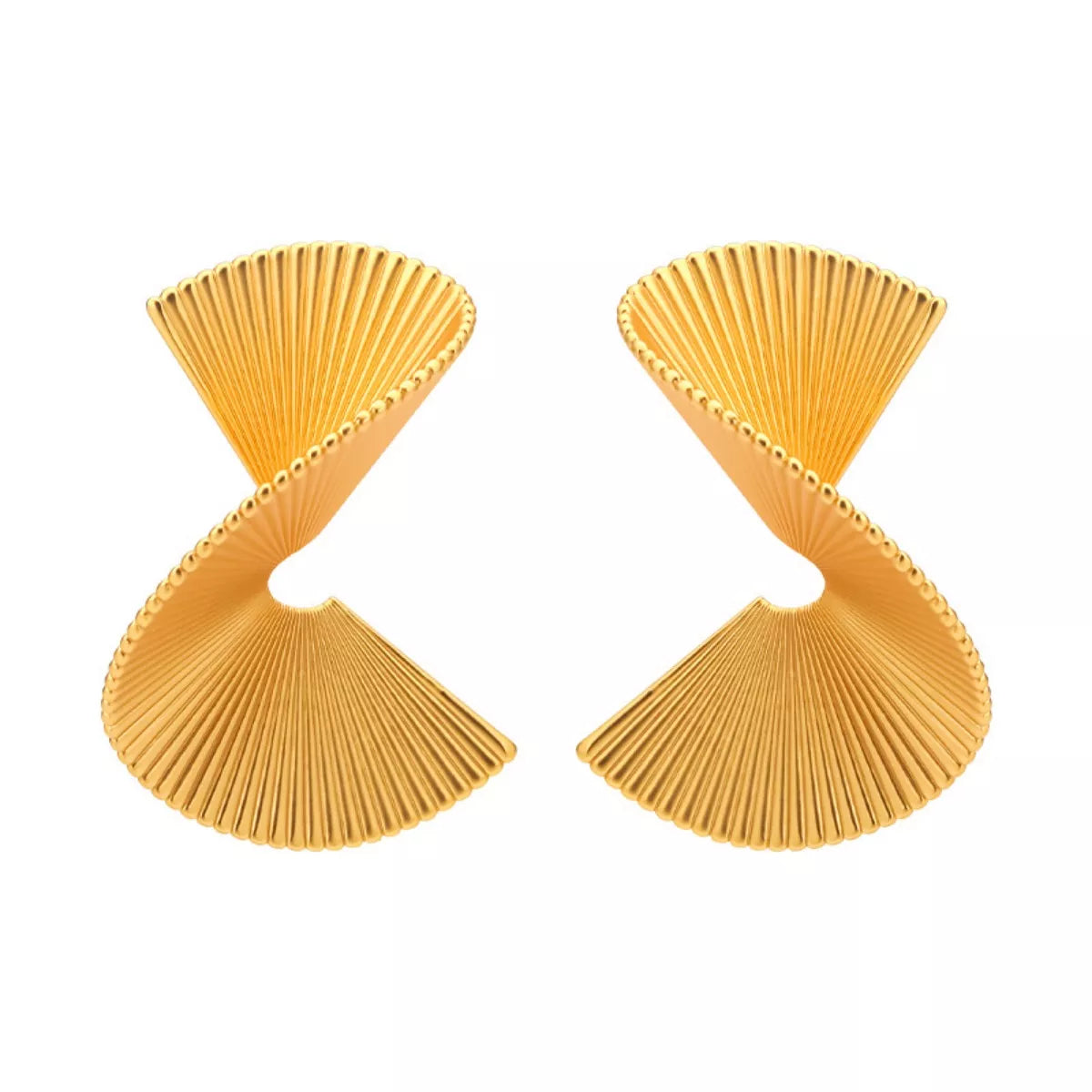 18K Gold-Plated Copper Fan-Shaped Earrings