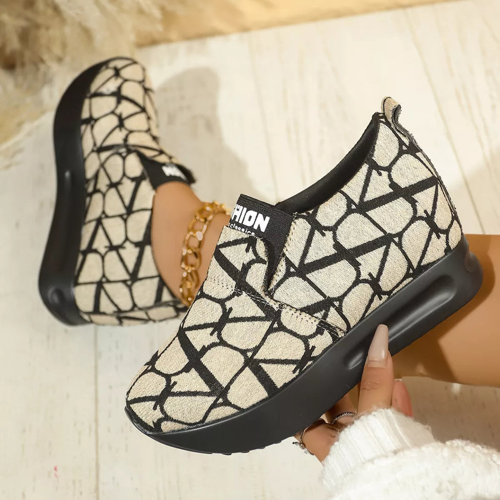 Round Toe Platform Slip-Ons