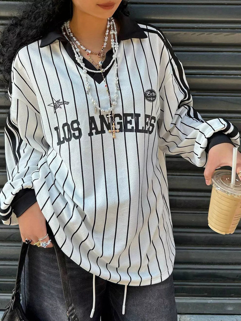Los Angeles Striped Long Sleeve Top