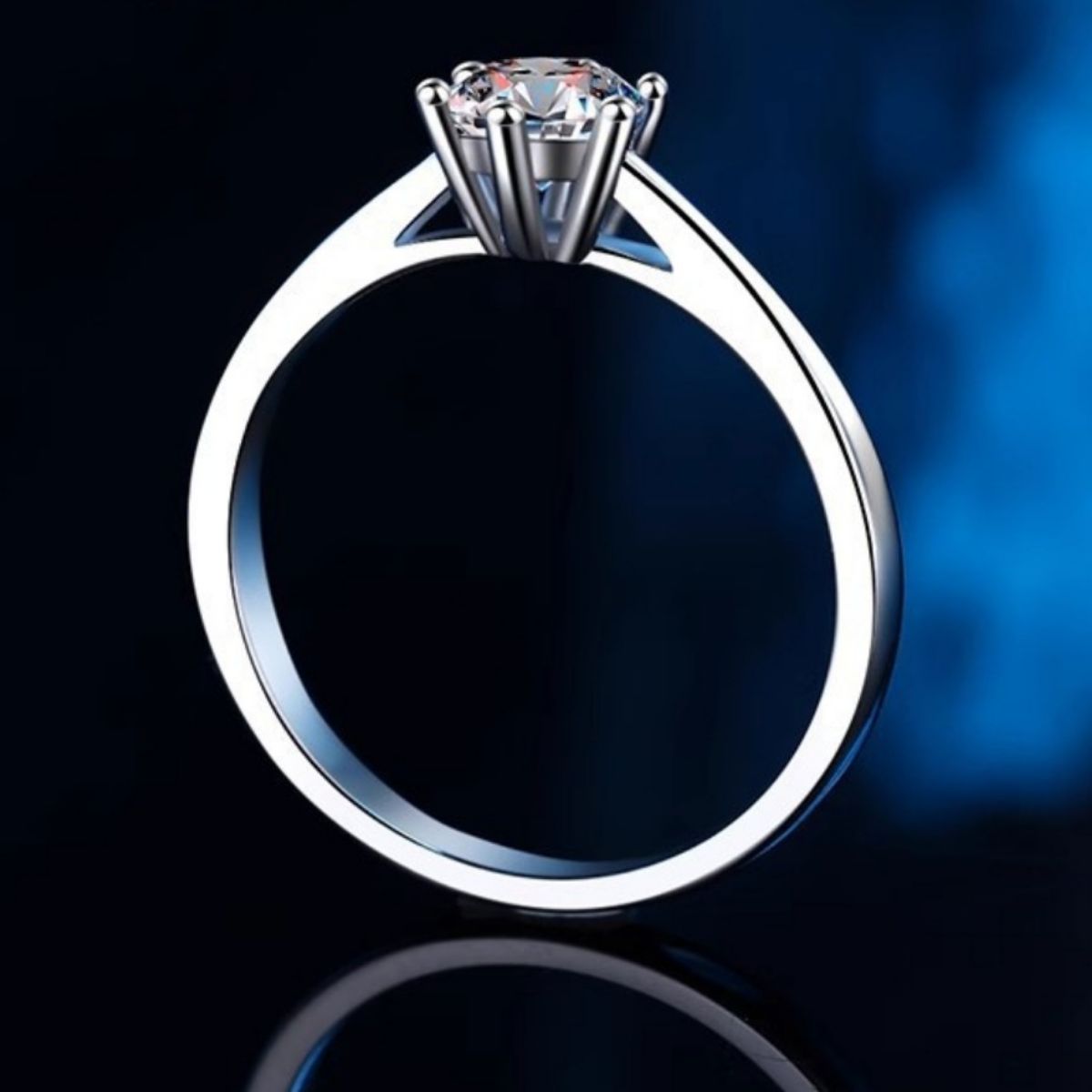 1 Carat Moissanite 925 Sterling Silver Ring