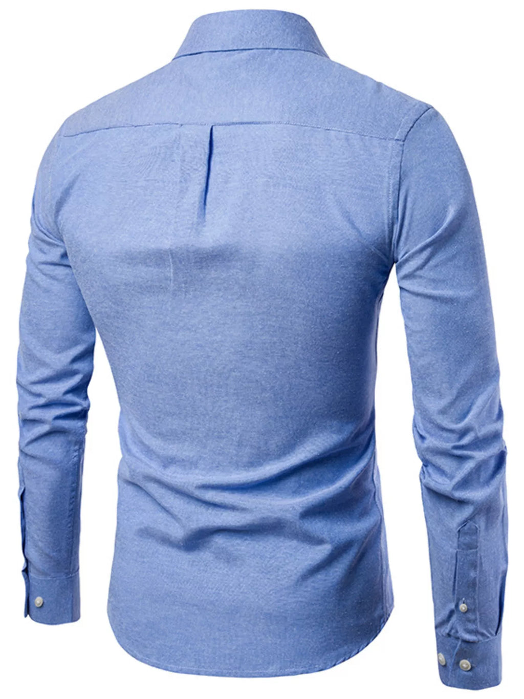 Men's Plus Size Slim Fit Long Sleeve Button-Down Shirt