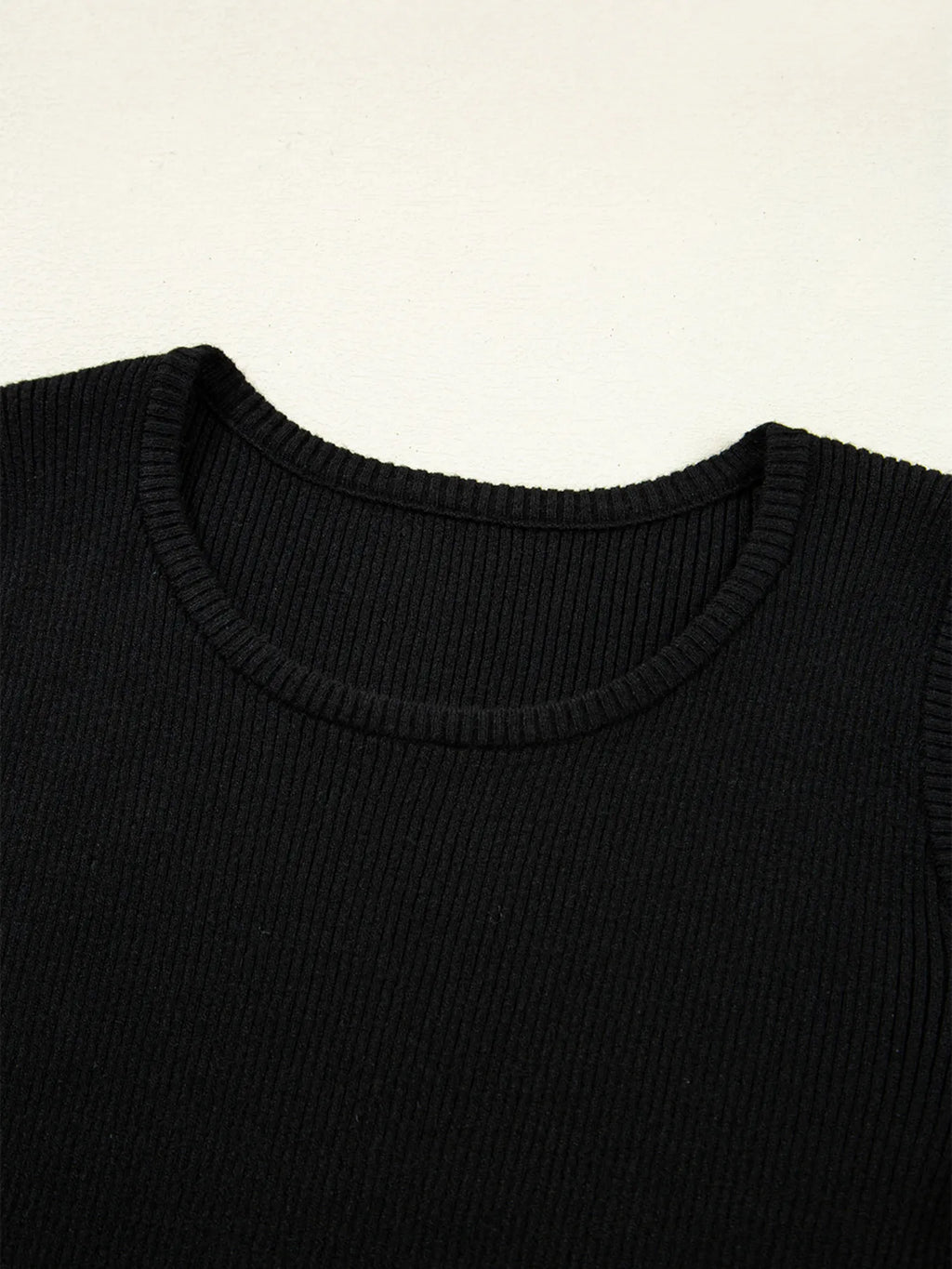 Ribbed Knit Cold Shoulder Sweater