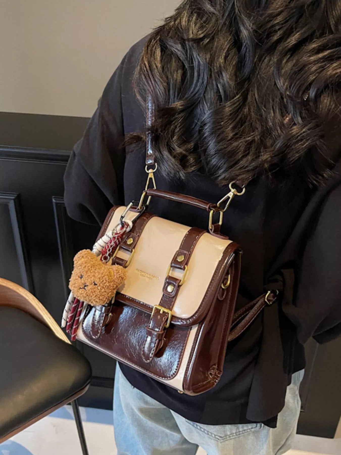 Vintage Style Buckle Backpack Bag