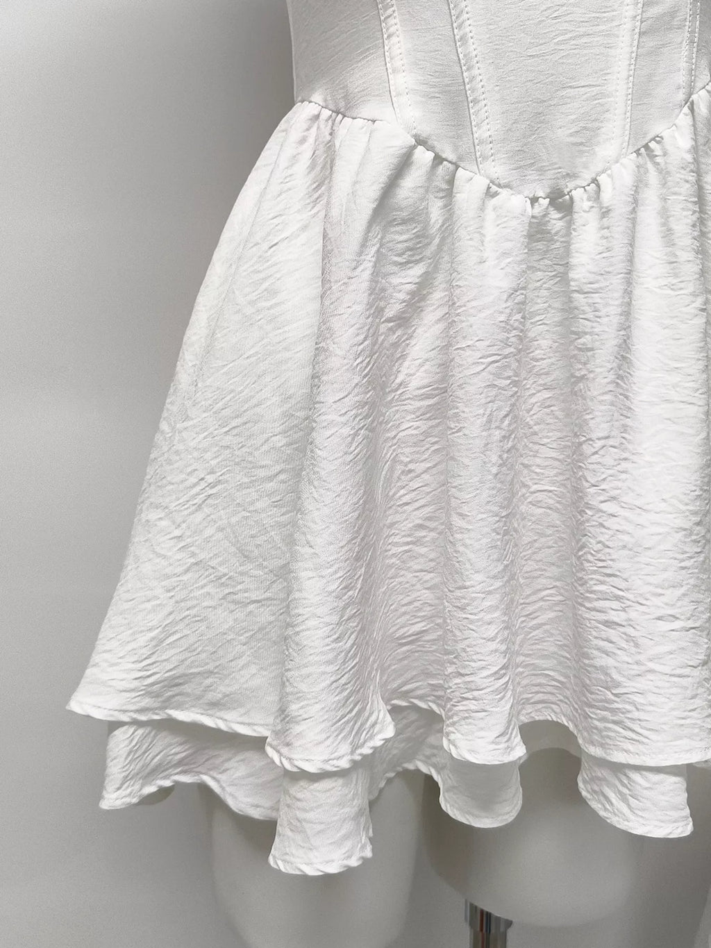 Ruffle Trimmed Layered Mini Dress