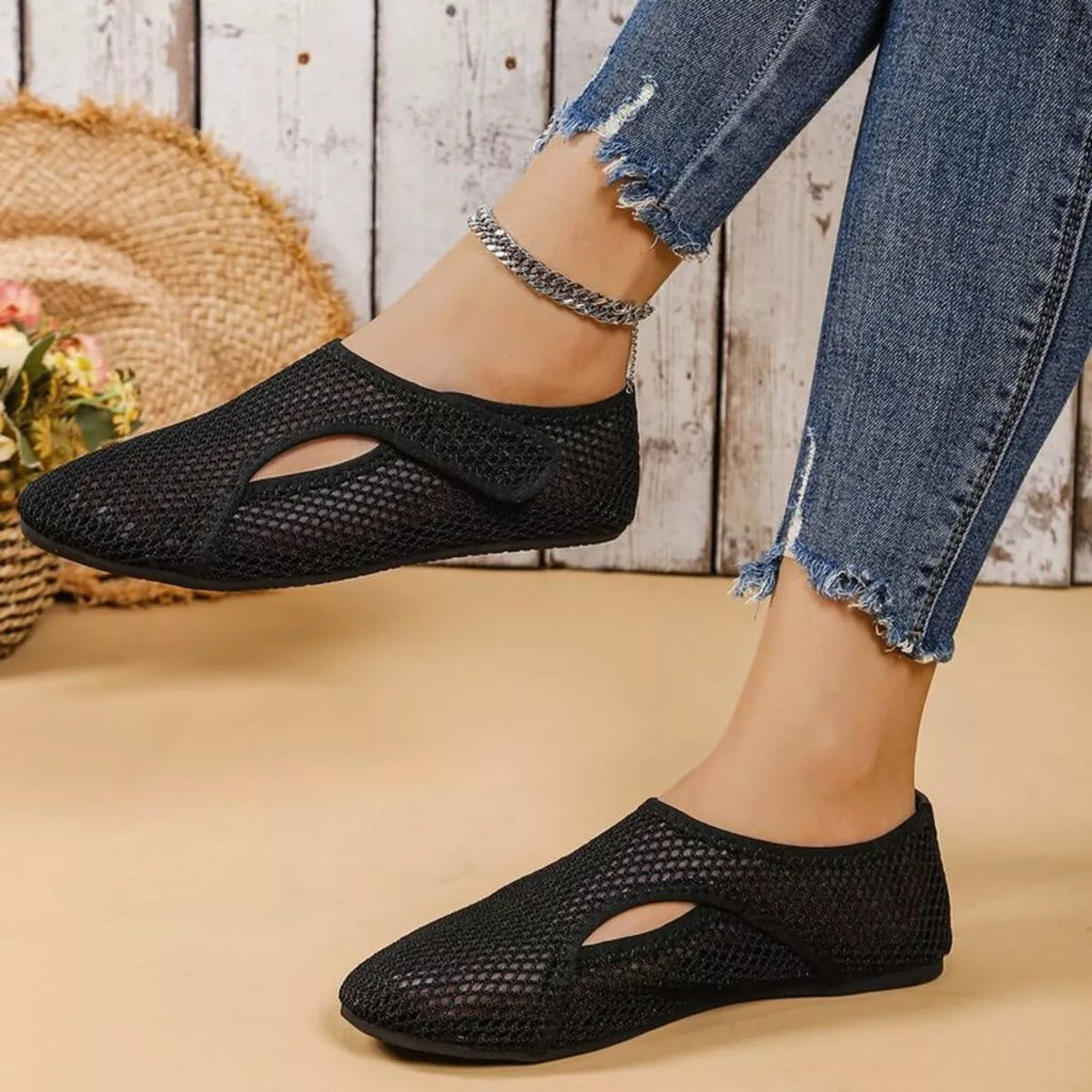 Mesh Round Toe Slip-Ons