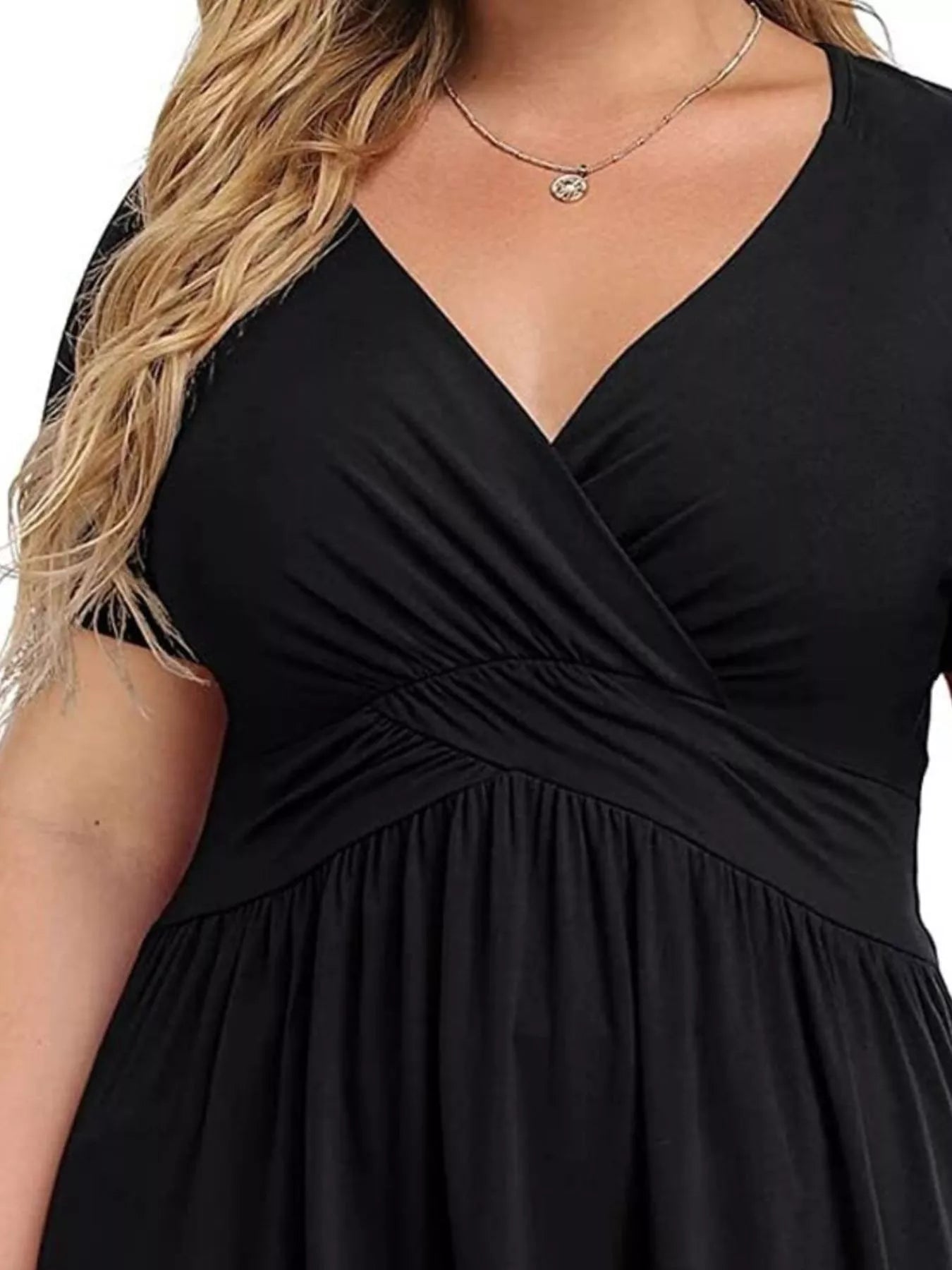 Plus Size Surplice Short Sleeve T-Shirt