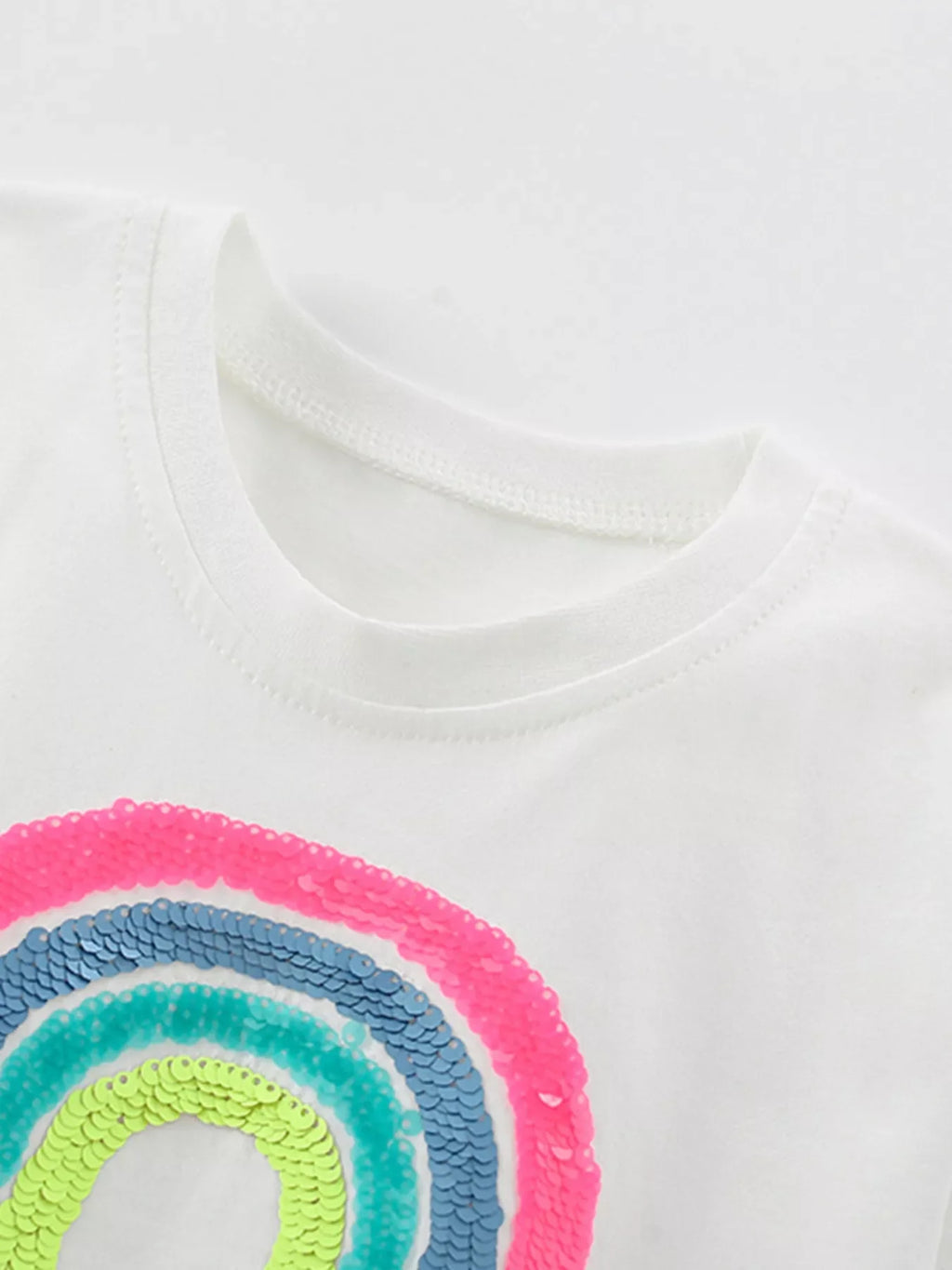 Children's Sequin Rainbow Top and Shorts Set