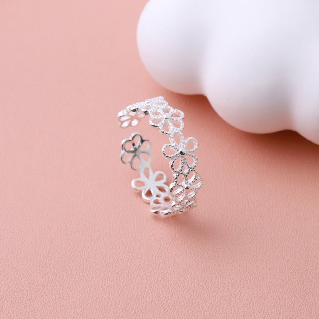 Floral Adjustable Open Ring