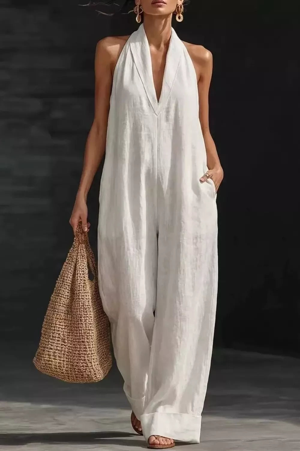 Sleeveless Wide Leg Jumpsuit