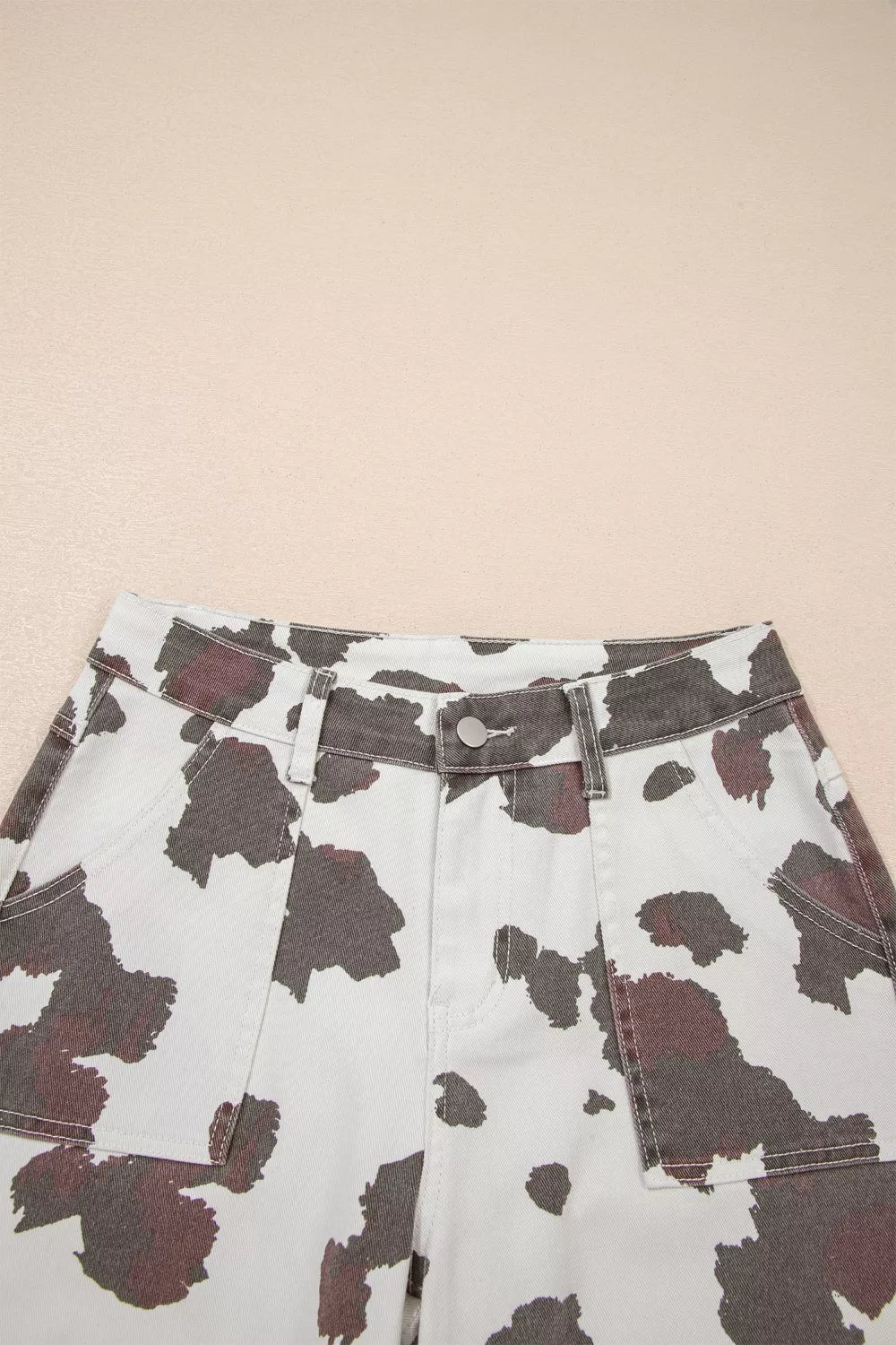 Cow Spots Printed Multi Pocketed Jeans