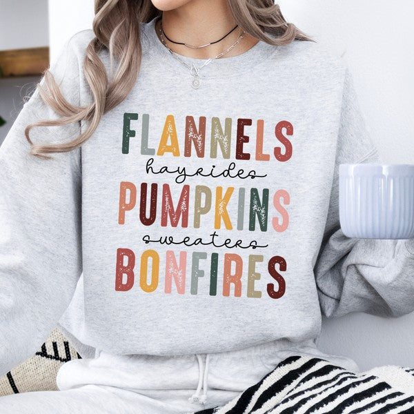 Flannels Pumpkins Bonfires Women's Fall Sweatshirt