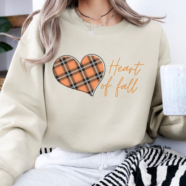 Plaid Heart of fall women's sweatshirt