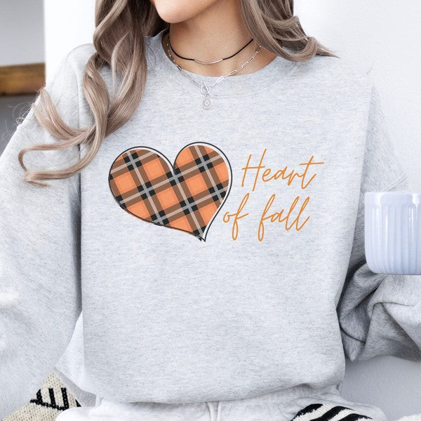 Plaid Heart of fall women's sweatshirt