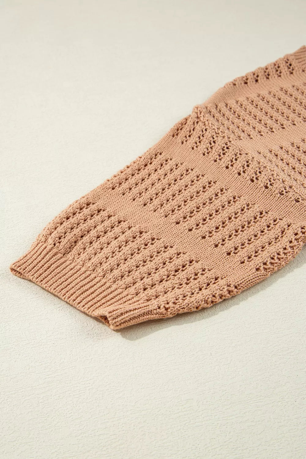 Openwork Round Neck Knit Top