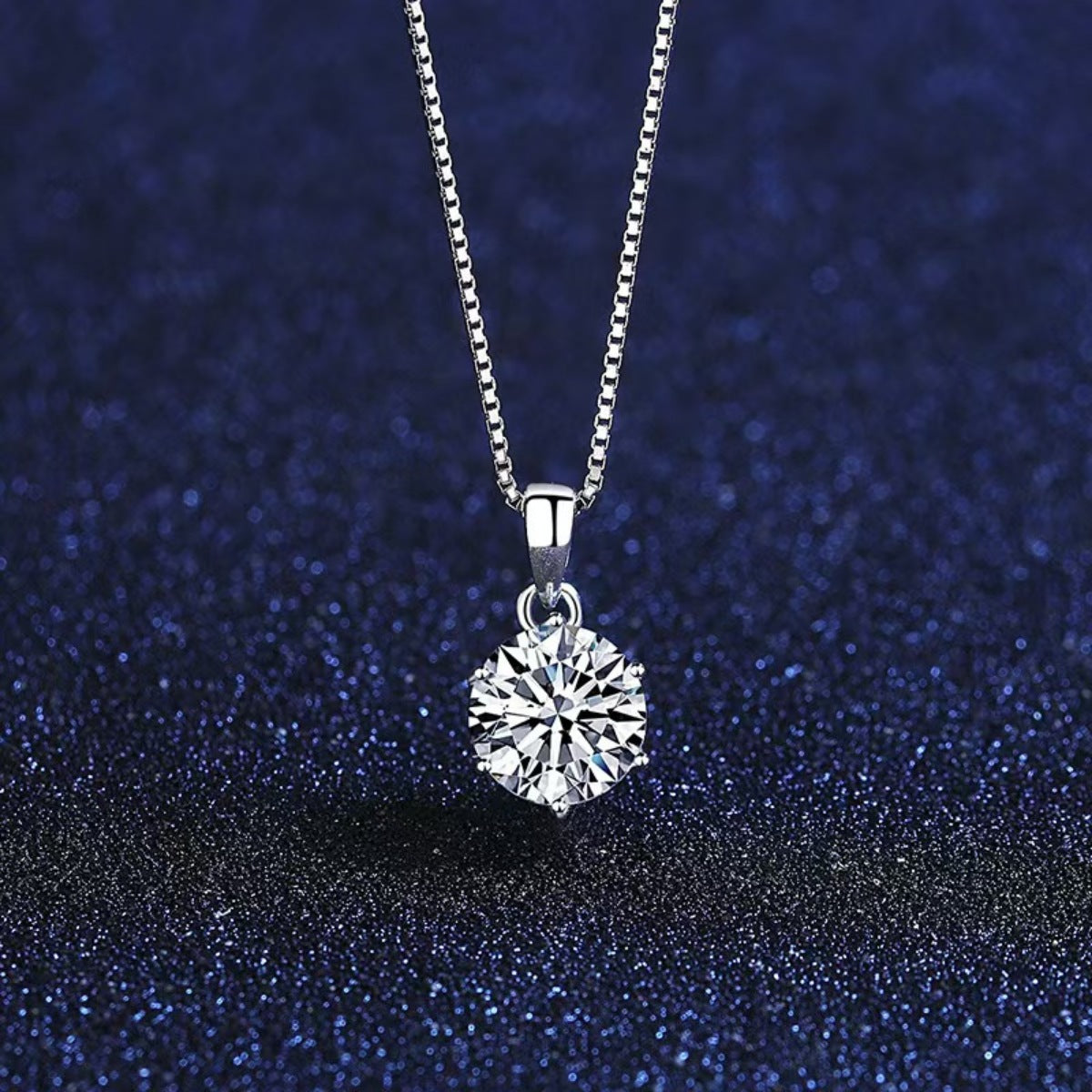 1 Carat Moissanite 925 Sterling Silver Pendant Necklace