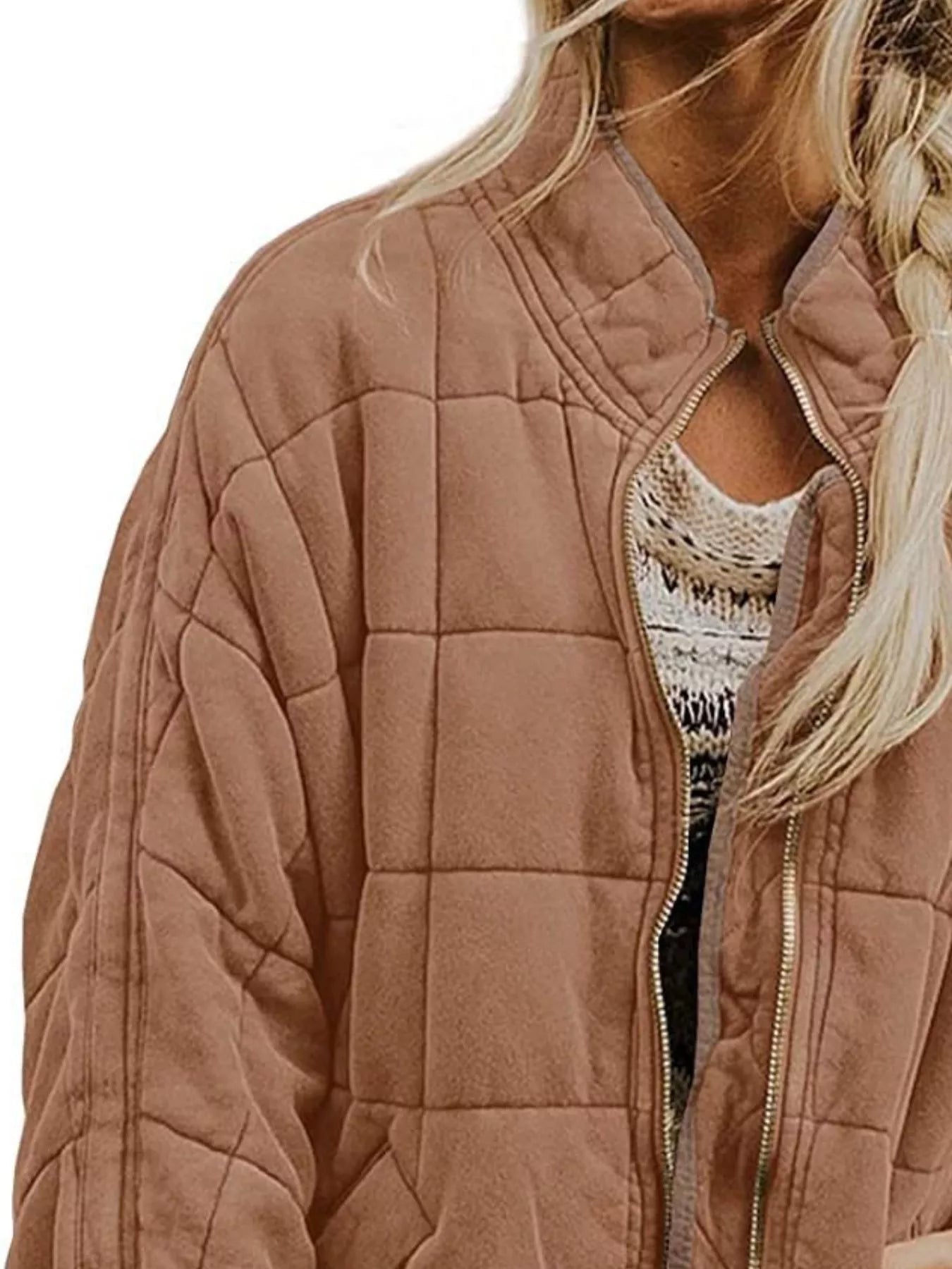 Quilted Zip Up Outerwear