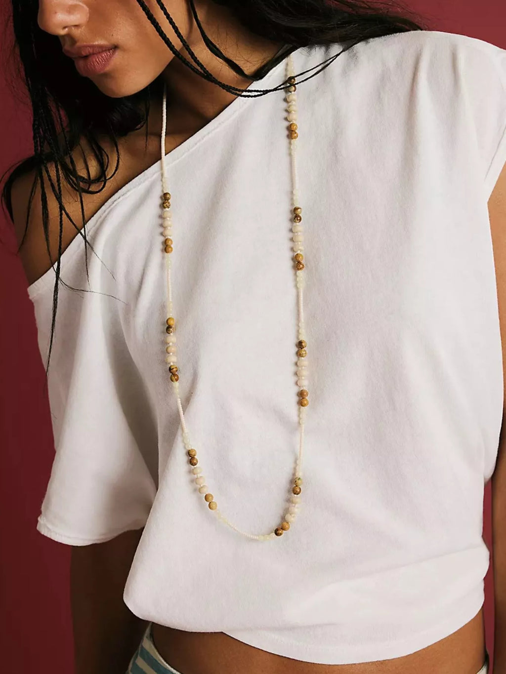 One Shoulder Solid Color T-Shirt
