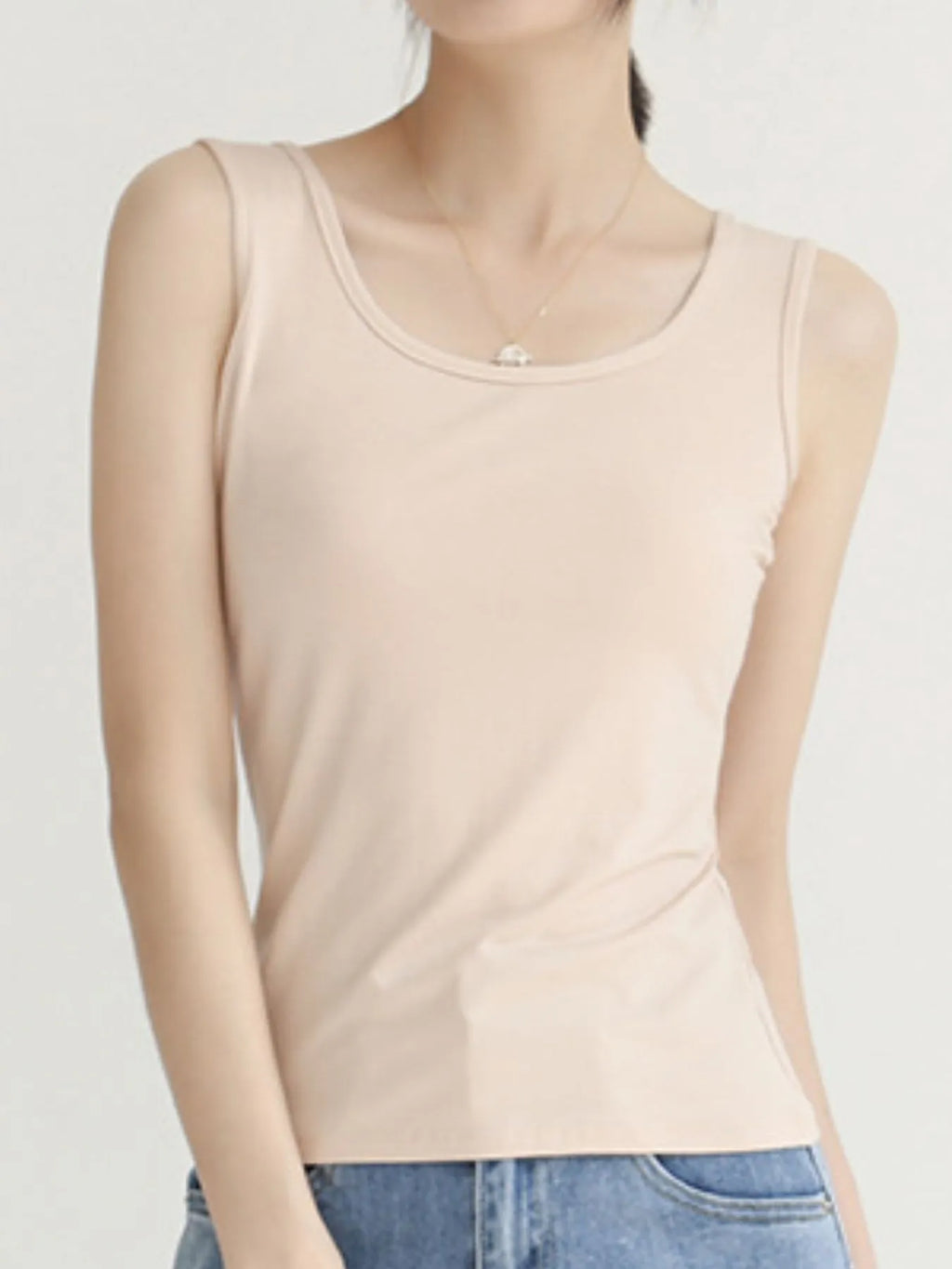Scoop Neck Wide Strap Tank