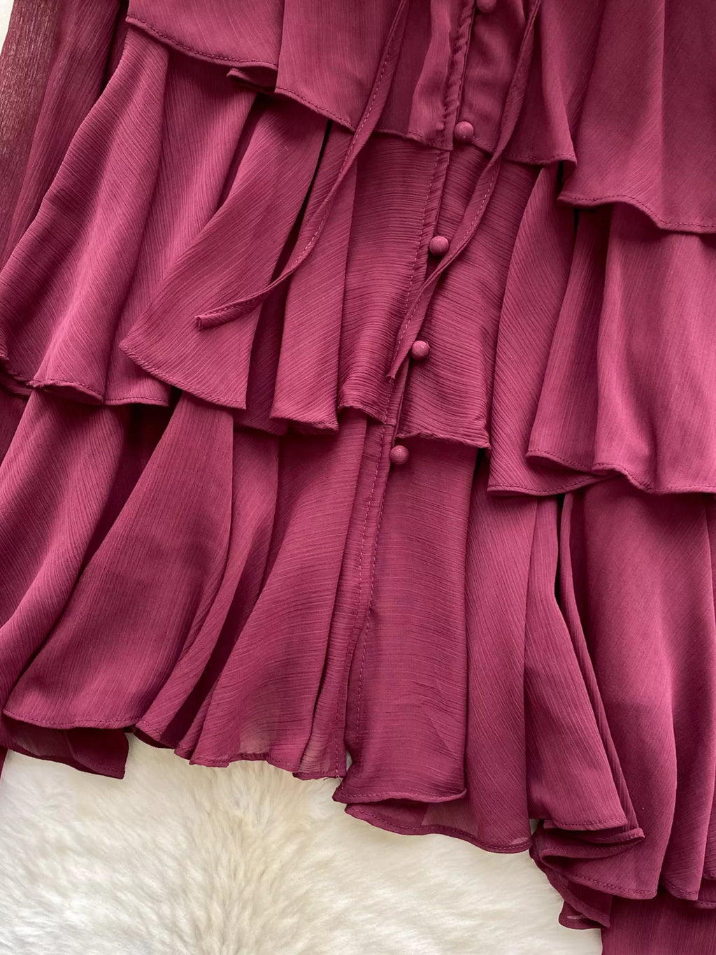 Ruffle Tiered Chiffon Blouse
