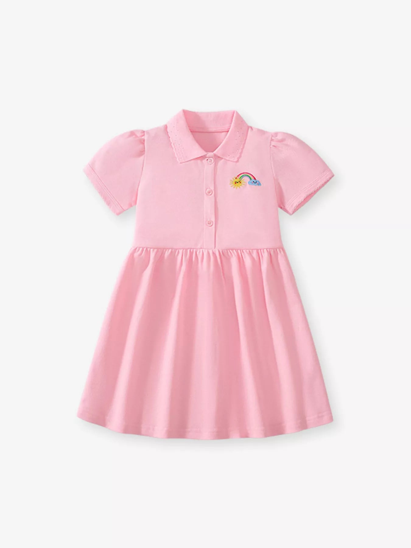Children's Rainbow Embroidered Polo Dress