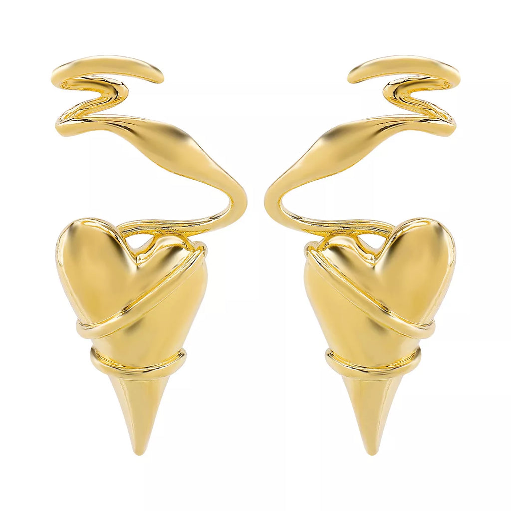 Heart-Shaped Twisted Wire Earrings