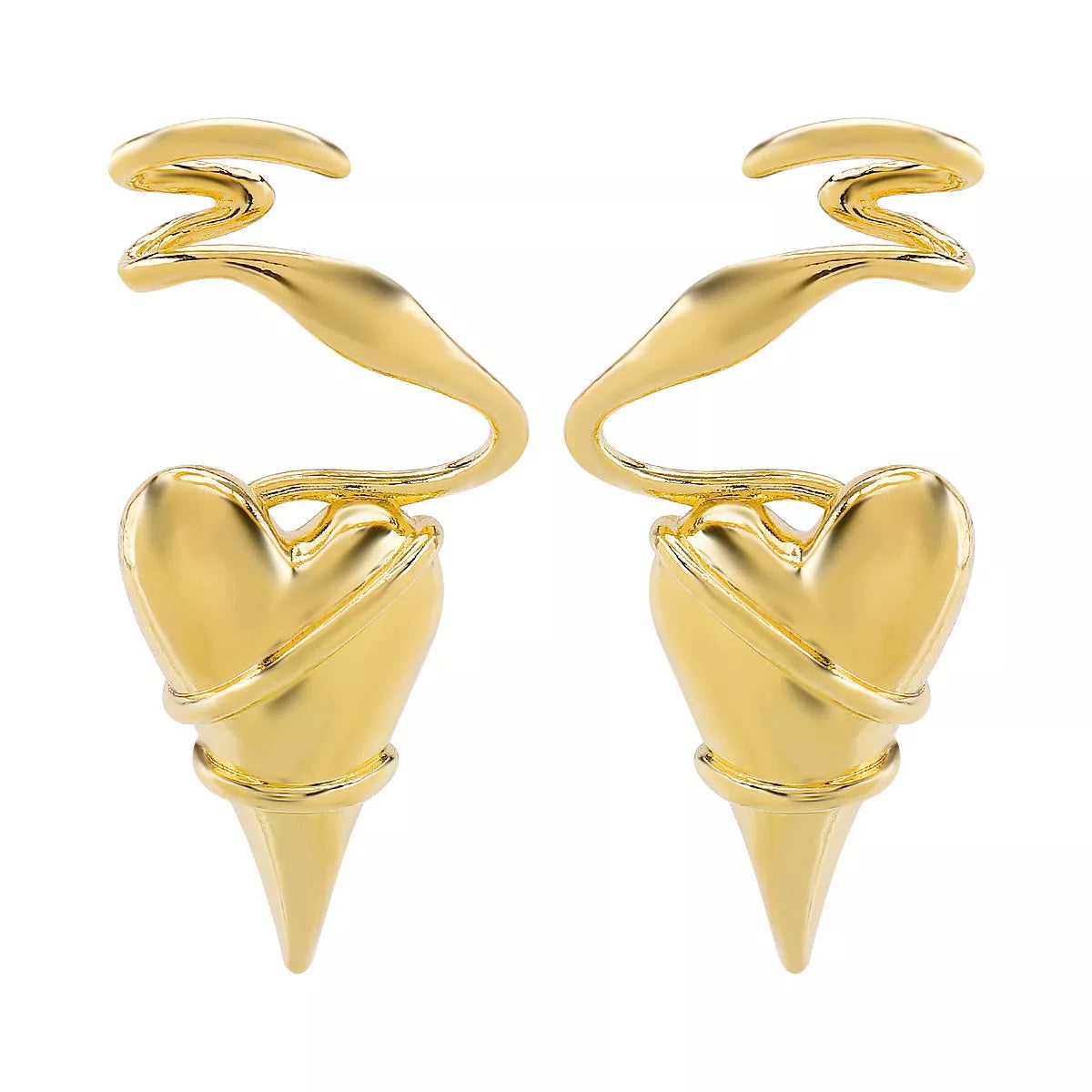 Heart-Shaped Twisted Wire Earrings