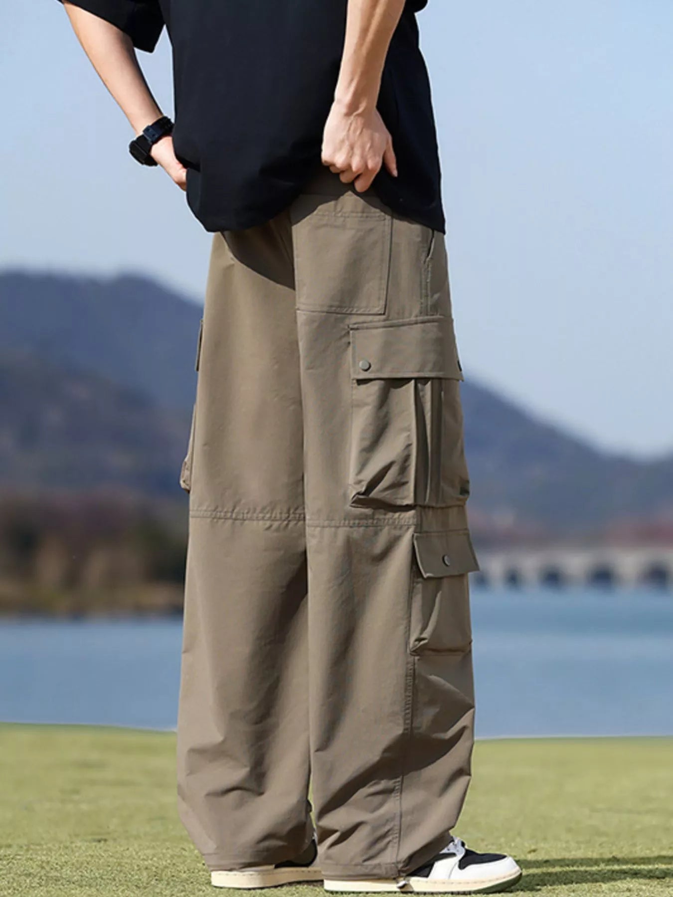 Men's Plus Size Loose Fit Multi-Pocket Cargo Pants