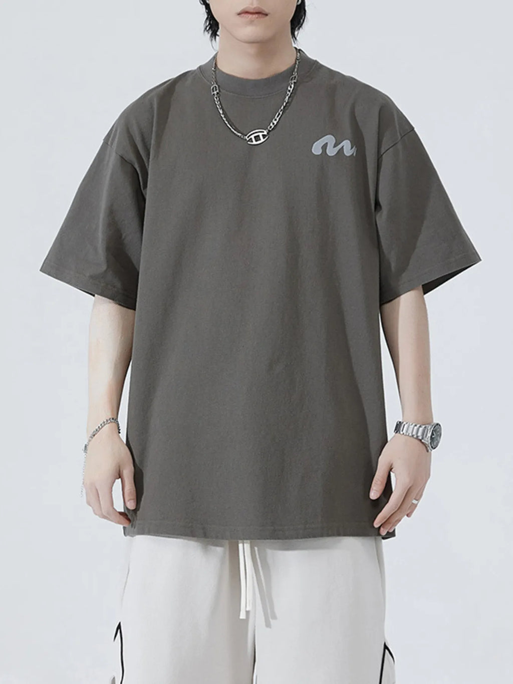Men's Full Size Round Neck Half Sleeve T-Shirt Plus Size