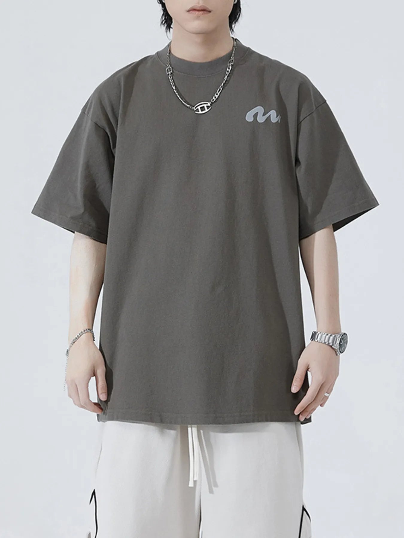 Men's Full Size Round Neck Half Sleeve T-Shirt Plus Size