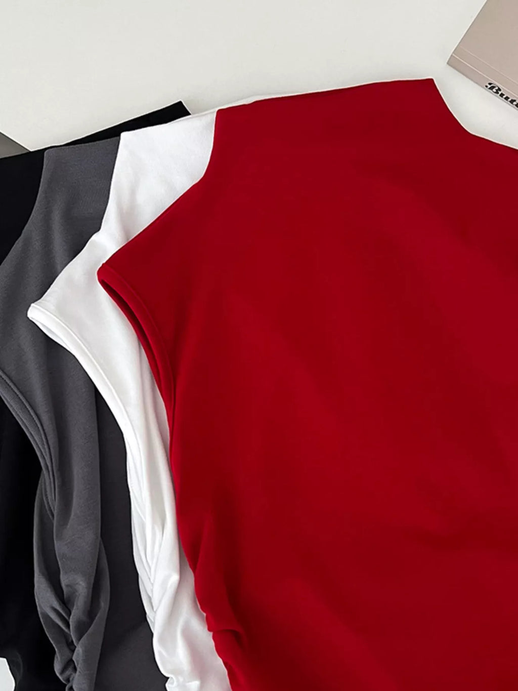 Ruched Mock Neck Tank