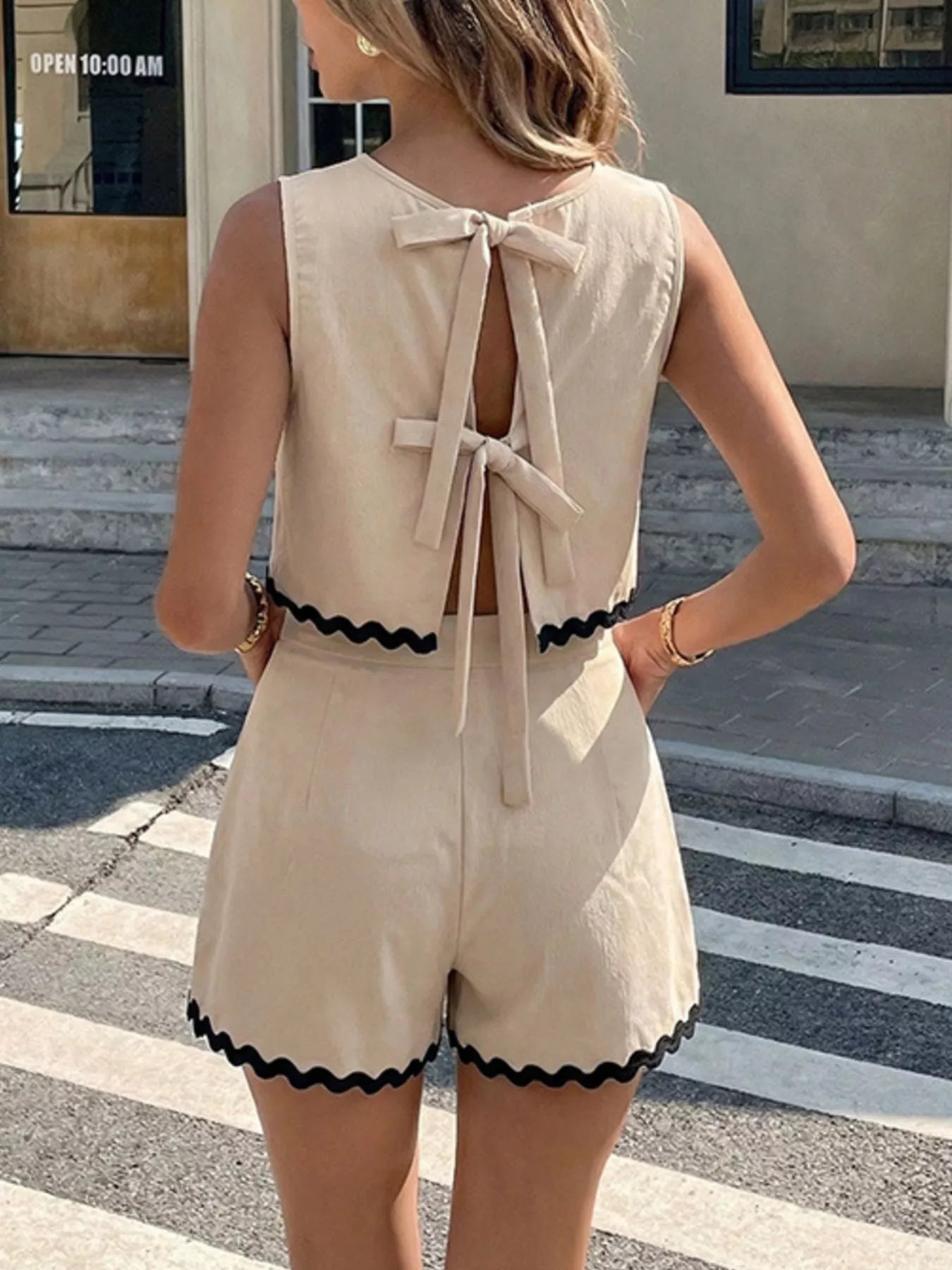 Scalloped Trim Tank and Shorts Set