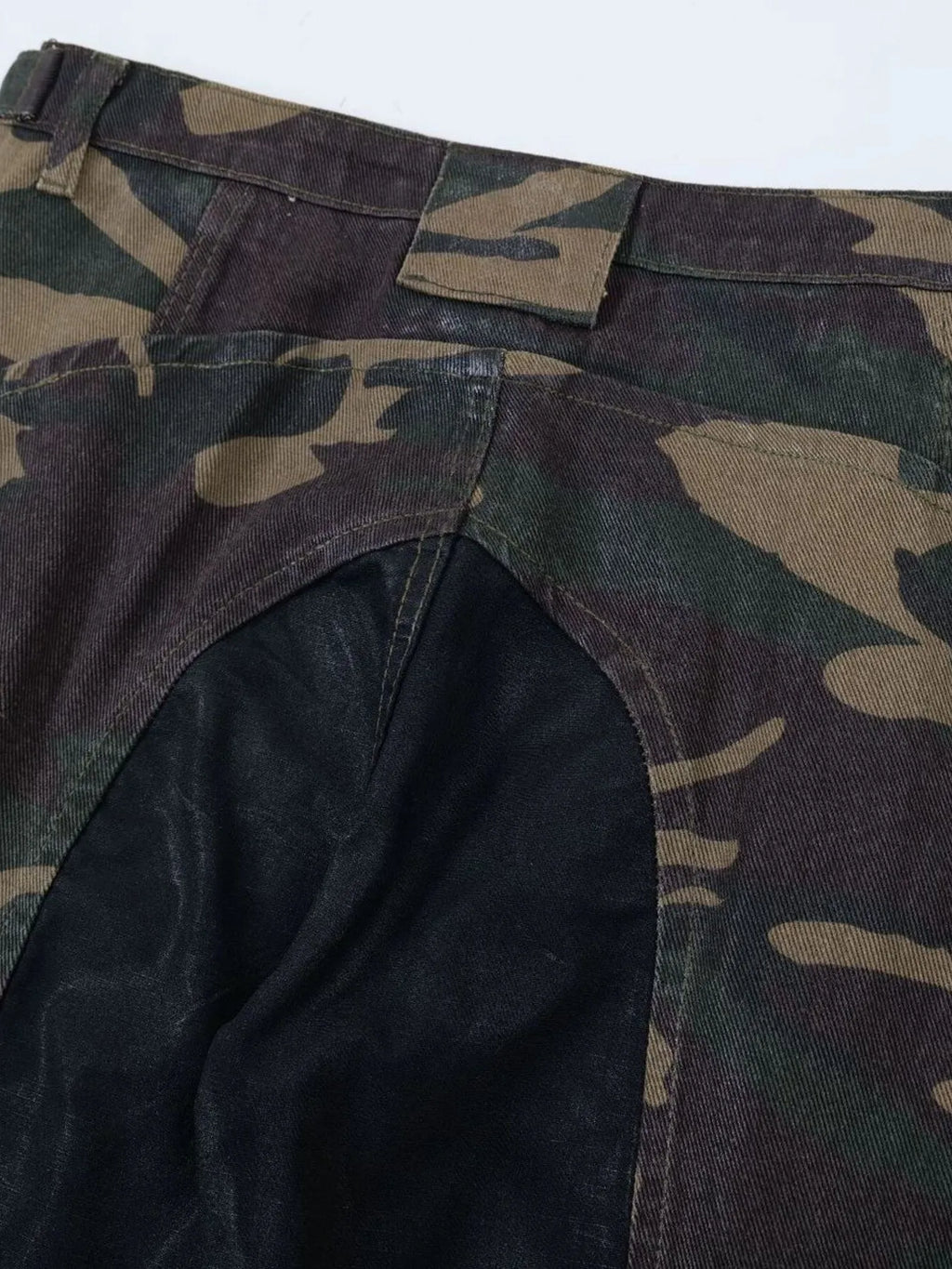 Men's Camouflage Bootcut Jeans with Seam Detail