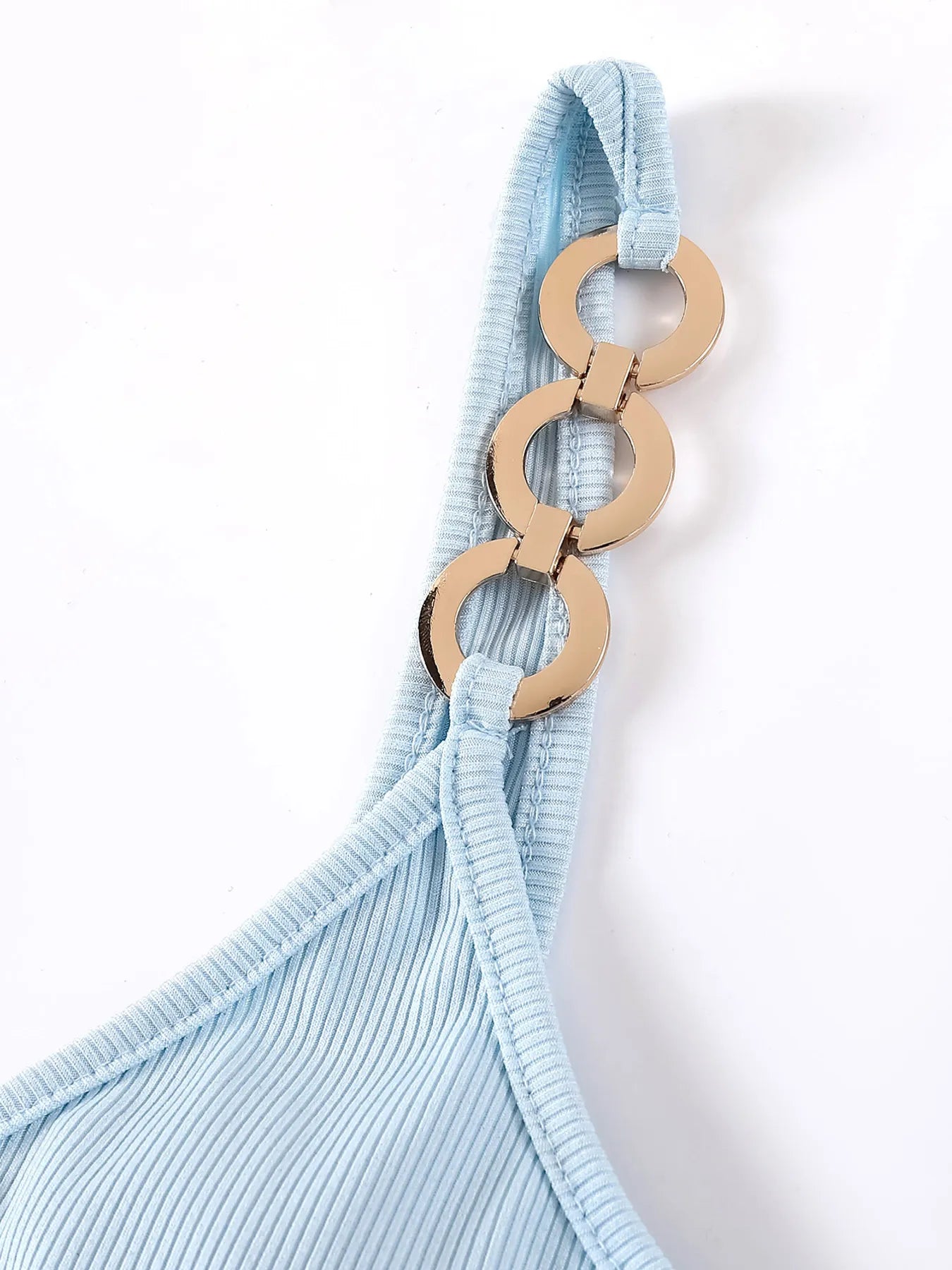 Chain Strap Ribbed Cami Top