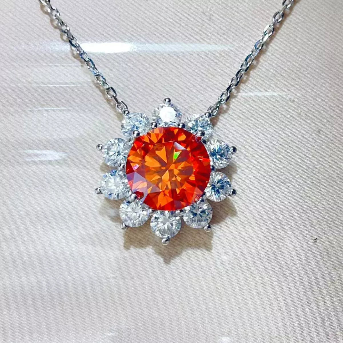 5 Carat Moissanite 925 Sterling Silver Pendant Necklace
